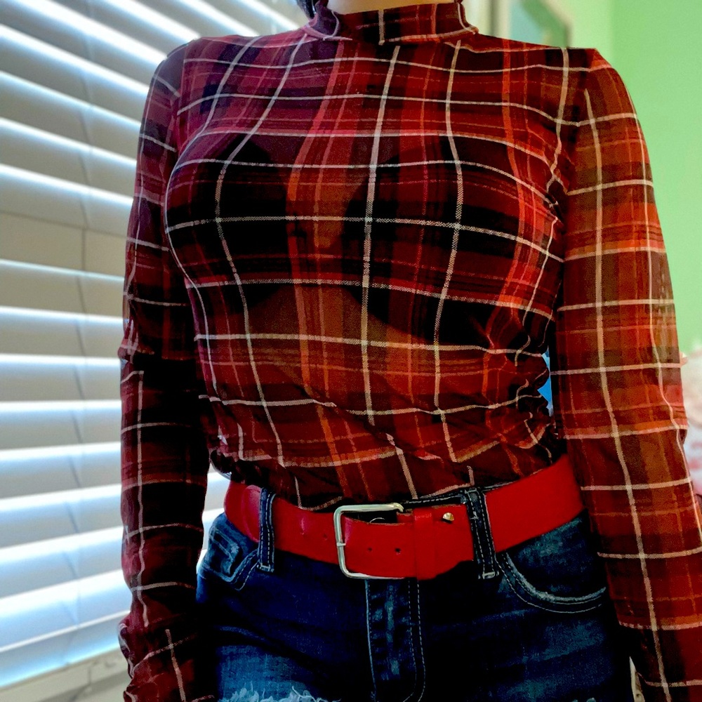 Long sleeve see through shirt